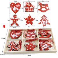 HKM-828819 Rustic Wooden Christmas Tree Pendant Ornament for Crafting and Decoration
