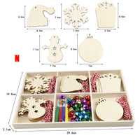 HKM-828819 Rustic Wooden Christmas Tree Pendant Ornament for Crafting and Decoration