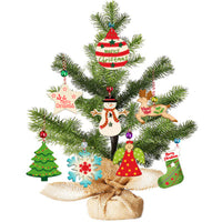 HKM-828819 Rustic Wooden Christmas Tree Pendant Ornament for Crafting and Decoration