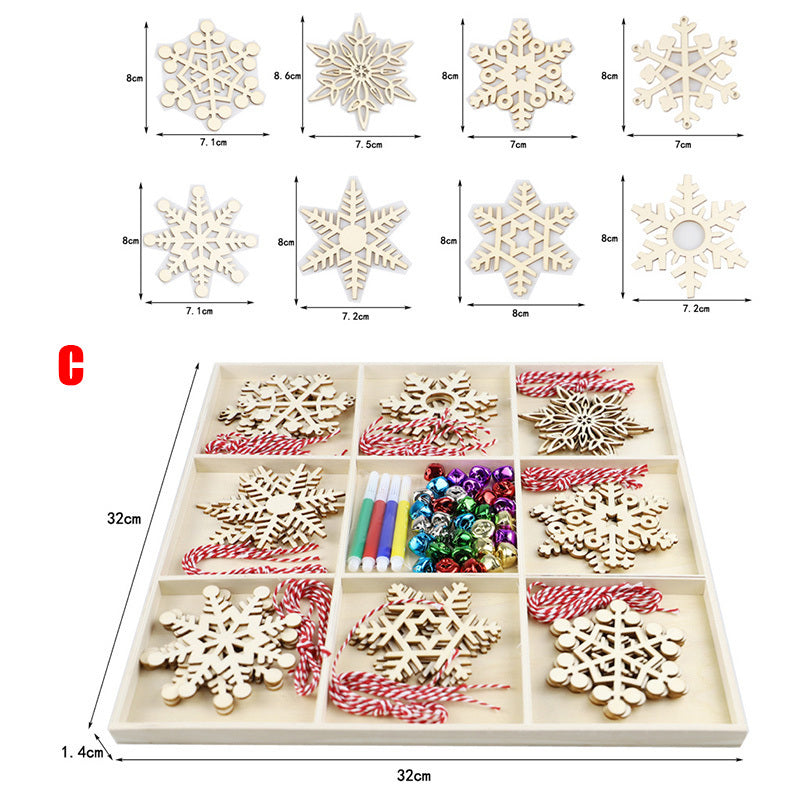 HKM-828819 Rustic Wooden Christmas Tree Pendant Ornament for Crafting and Decoration
