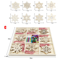 HKM-828819 Rustic Wooden Christmas Tree Pendant Ornament for Crafting and Decoration