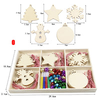 HKM-828819 Rustic Wooden Christmas Tree Pendant Ornament for Crafting and Decoration