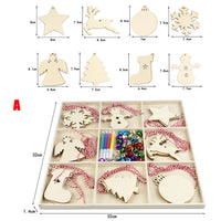 HKM-828819 Rustic Wooden Christmas Tree Pendant Ornament for Crafting and Decoration
