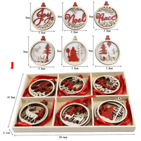 HKM-828819 Rustic Wooden Christmas Tree Pendant Ornament for Crafting and Decoration