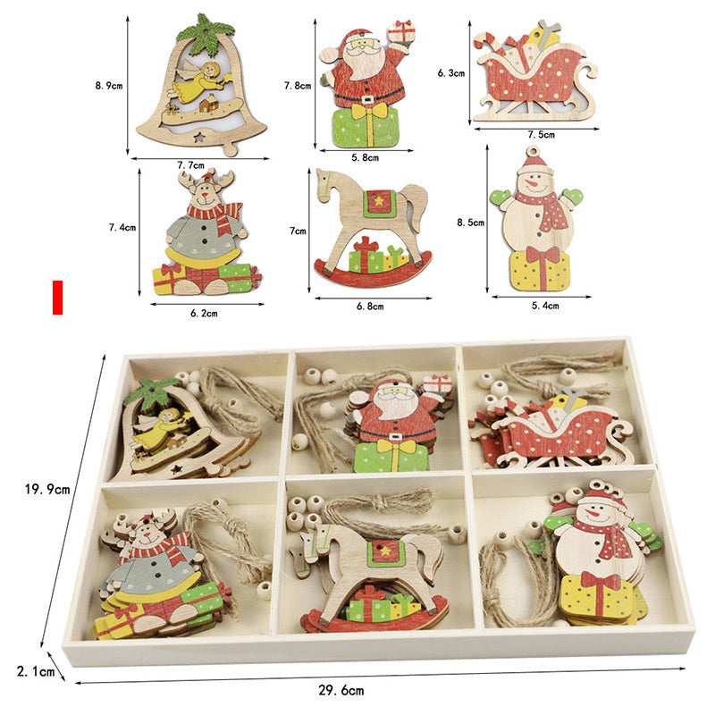 HKM-828819 Rustic Wooden Christmas Tree Pendant Ornament for Crafting and Decoration