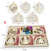 HKM-828819 Rustic Wooden Christmas Tree Pendant Ornament for Crafting and Decoration
