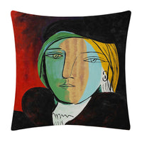 HKM-828883 Painted Cartoon Linen Pillowcase with PP Cotton Filling for Cozy Decor