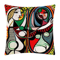HKM-828883 Painted Cartoon Linen Pillowcase with PP Cotton Filling for Cozy Decor