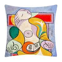 HKM-828883 Painted Cartoon Linen Pillowcase with PP Cotton Filling for Cozy Decor