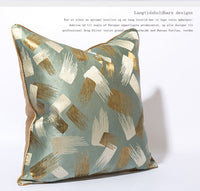 HKM-829011 Light Blue Green Luxury Sofa Pillow Cases - 30x50cm, 45x45cm, 50x50cm, PP Cotton