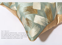 HKM-829011 Light Blue Green Luxury Sofa Pillow Cases - 30x50cm, 45x45cm, 50x50cm, PP Cotton