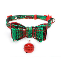HKM-829075 Christmas Chain Print Small Dog Collar - Adjustable Microfiber Pet Accessory
