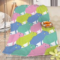 HKM-829203 Capybara Flannel Blanket - Soft and Lightweight Animal Print for Couch, Bed, or Nursery (75x100cm, 130x150cm)