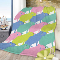 HKM-829203 Capybara Flannel Blanket - Soft and Lightweight Animal Print for Couch, Bed, or Nursery (75x100cm, 130x150cm)