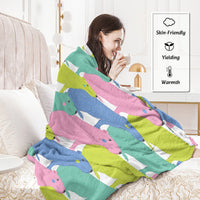 HKM-829203 Capybara Flannel Blanket - Soft and Lightweight Animal Print for Couch, Bed, or Nursery (75x100cm, 130x150cm)