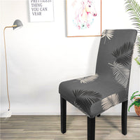 HKM-829267 High Elastic Blue Flower Patterned Chair Cover - Modern Polyester Decor for Home Use