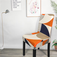 HKM-829267 High Elastic Blue Flower Patterned Chair Cover - Modern Polyester Decor for Home Use