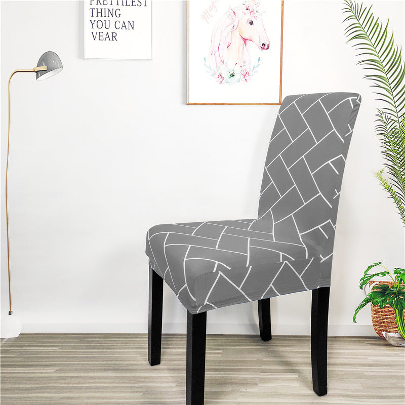 HKM-829267 High Elastic Blue Flower Patterned Chair Cover - Modern Polyester Decor for Home Use