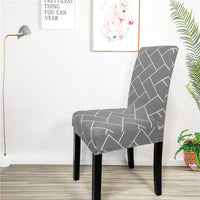 HKM-829267 High Elastic Blue Flower Patterned Chair Cover - Modern Polyester Decor for Home Use