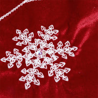HKM-829331 Christmas Red Velvet 48-Inch Snowflake Tree Skirt with Embroidered Lace Trim