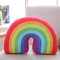 HKM-829331 Rainbow Plush Pillow Cushion for Children's Room – Soft PP Cotton Filling, 35cm Height, Available in Pink and Red