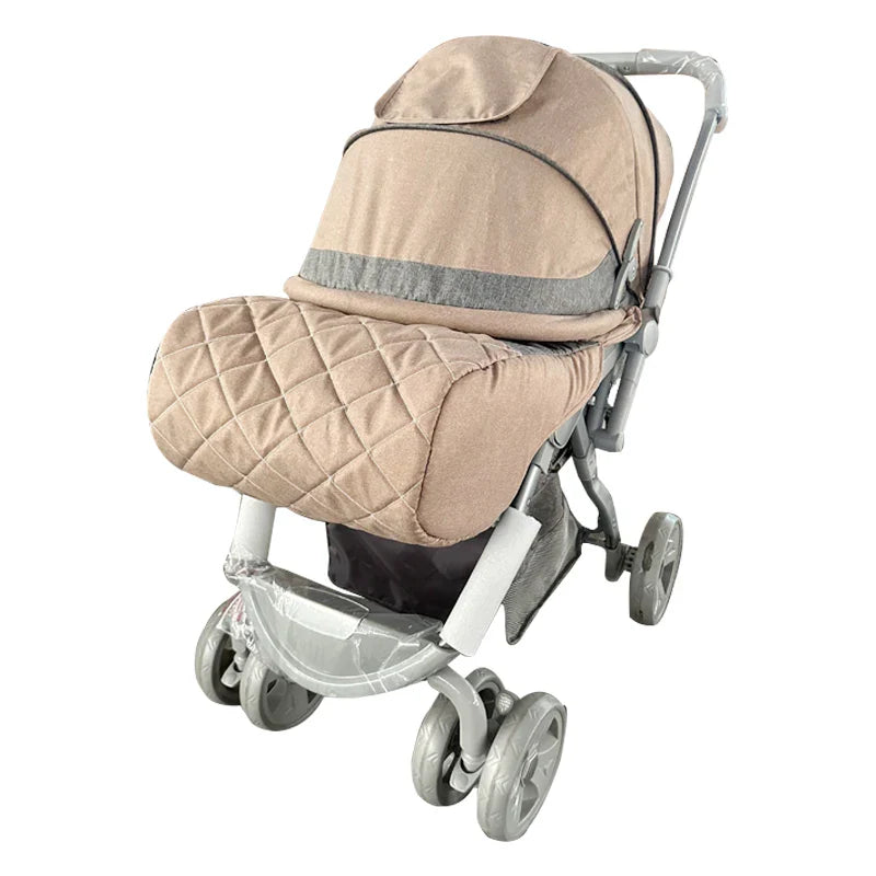 KTX-829395 3-in-1 Foldable Baby Pram with Iron and Metal Frame for Ages 0-3 Years, Includes Foot Covers