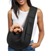 HKM-829395 Crossbody Folding Pet Carrier Bag - Breathable Flannel Design, Solid Color, 20L Capacity