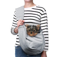 HKM-829395 Crossbody Folding Pet Carrier Bag - Breathable Flannel Design, Solid Color, 20L Capacity