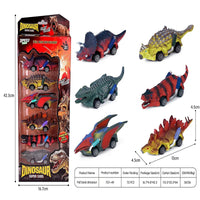 HKM-829459 Dinosaur Pull Back Toy Car - Mini Realistic Dino Inertial Vehicle for Kids