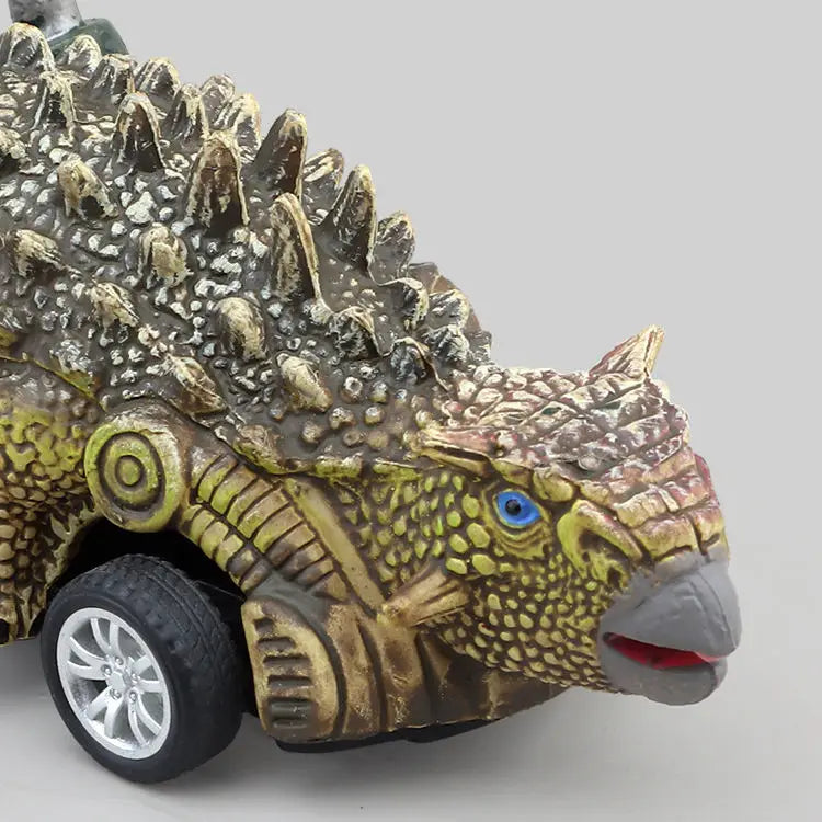 HKM-829459 Dinosaur Pull Back Toy Car - Mini Realistic Dino Inertial Vehicle for Kids