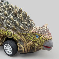 HKM-829459 Dinosaur Pull Back Toy Car - Mini Realistic Dino Inertial Vehicle for Kids