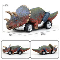 HKM-829459 Dinosaur Pull Back Toy Car - Mini Realistic Dino Inertial Vehicle for Kids