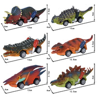 HKM-829459 Dinosaur Pull Back Toy Car - Mini Realistic Dino Inertial Vehicle for Kids