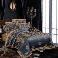 HKM-829523 Elegant Tencel Cotton Satin Jacquard Four-Piece Bedding Set
