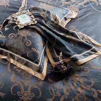 HKM-829523 Elegant Tencel Cotton Satin Jacquard Four-Piece Bedding Set