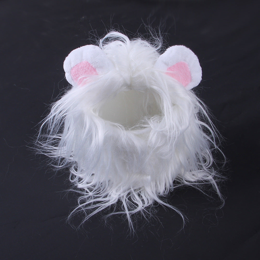 HKM-829715 Pet Cat Lion Mane Wig Hat for Fun Dress-Up and Playtime
