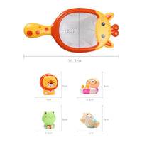 HKM-829779 Colorful Animal Bath Toy Set with Fishing Net – Interactive Water Spraying Fun for Toddlers and Kids