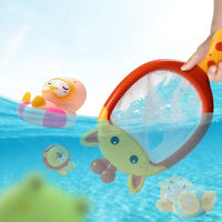 HKM-829779 Colorful Animal Bath Toy Set with Fishing Net – Interactive Water Spraying Fun for Toddlers and Kids