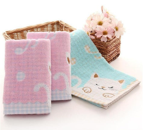 HKM-829779 Cotton Kitty Hand Towels – Cute and Absorbent Bathroom Essential