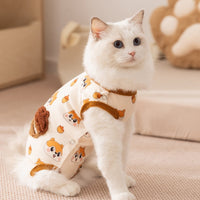 HKM-829843 Cozy Chipmunk-Themed Pet Onesie with Fuzzy Acorn Pocket for Small Dogs