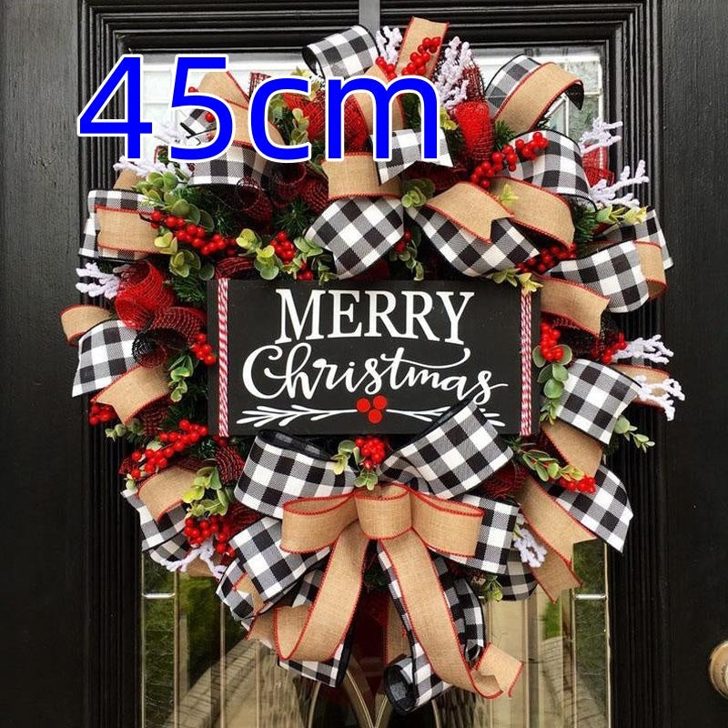 HKM-829971 Christmas Decorative Bow Garland - Cloth Craft in 25cm & 38cm Sizes