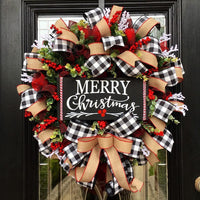 HKM-829971 Christmas Decorative Bow Garland - Cloth Craft in 25cm & 38cm Sizes
