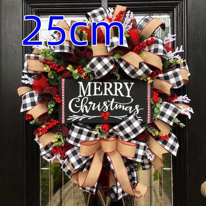 HKM-829971 Christmas Decorative Bow Garland - Cloth Craft in 25cm & 38cm Sizes