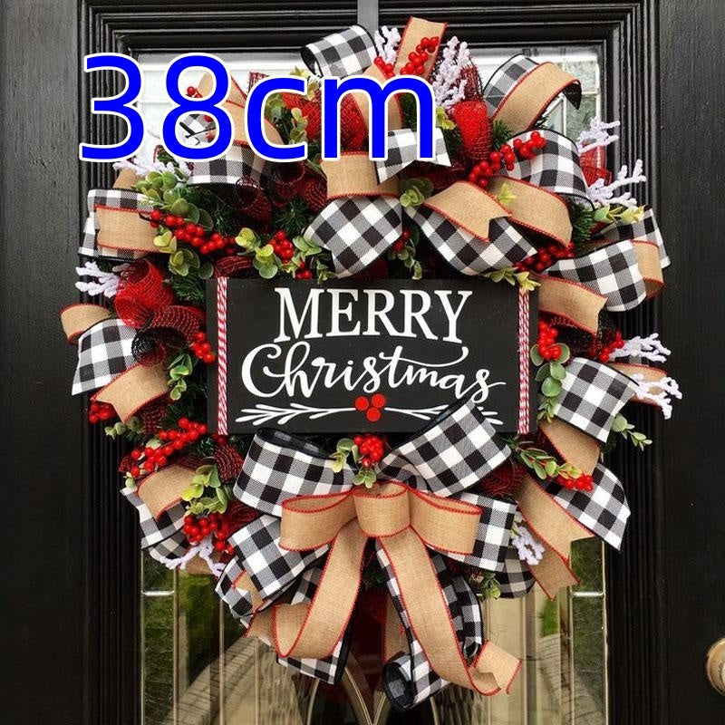 HKM-829971 Christmas Decorative Bow Garland - Cloth Craft in 25cm & 38cm Sizes