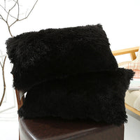 HKM-830035 Winter Warm Fluffy Long Plush and Velvet Pillow Case - 50x70cm Options Available