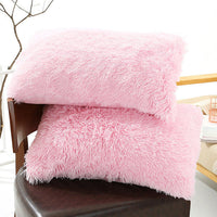 HKM-830035 Winter Warm Fluffy Long Plush and Velvet Pillow Case - 50x70cm Options Available