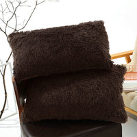 HKM-830035 Winter Warm Fluffy Long Plush and Velvet Pillow Case - 50x70cm Options Available
