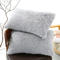 HKM-830035 Winter Warm Fluffy Long Plush and Velvet Pillow Case - 50x70cm Options Available