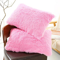 HKM-830035 Winter Warm Fluffy Long Plush and Velvet Pillow Case - 50x70cm Options Available