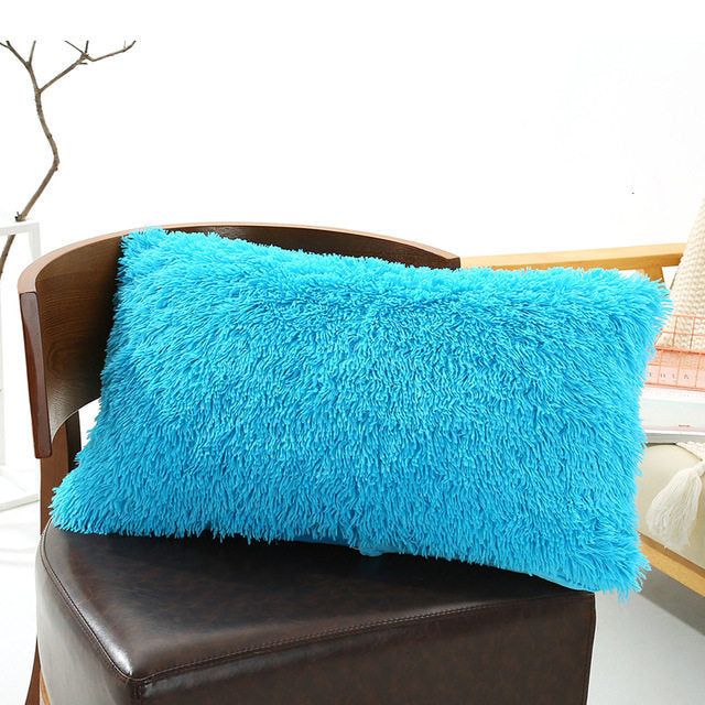 HKM-830035 Winter Warm Fluffy Long Plush and Velvet Pillow Case - 50x70cm Options Available